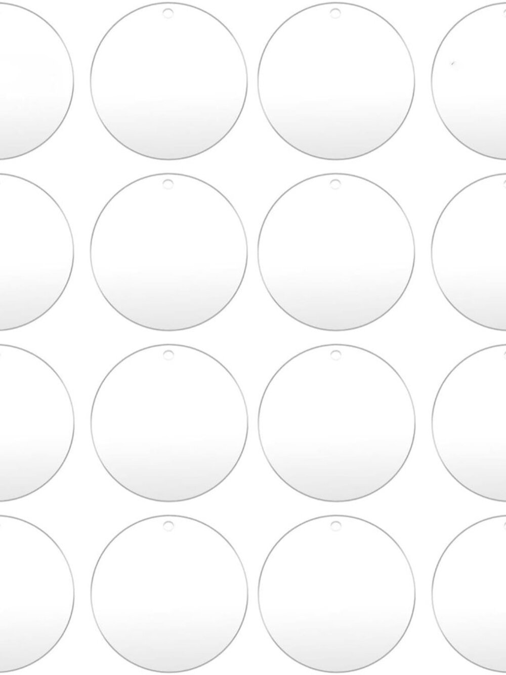 100pcs with Holes 1inch Blank Mini Acrylic Round Sheets